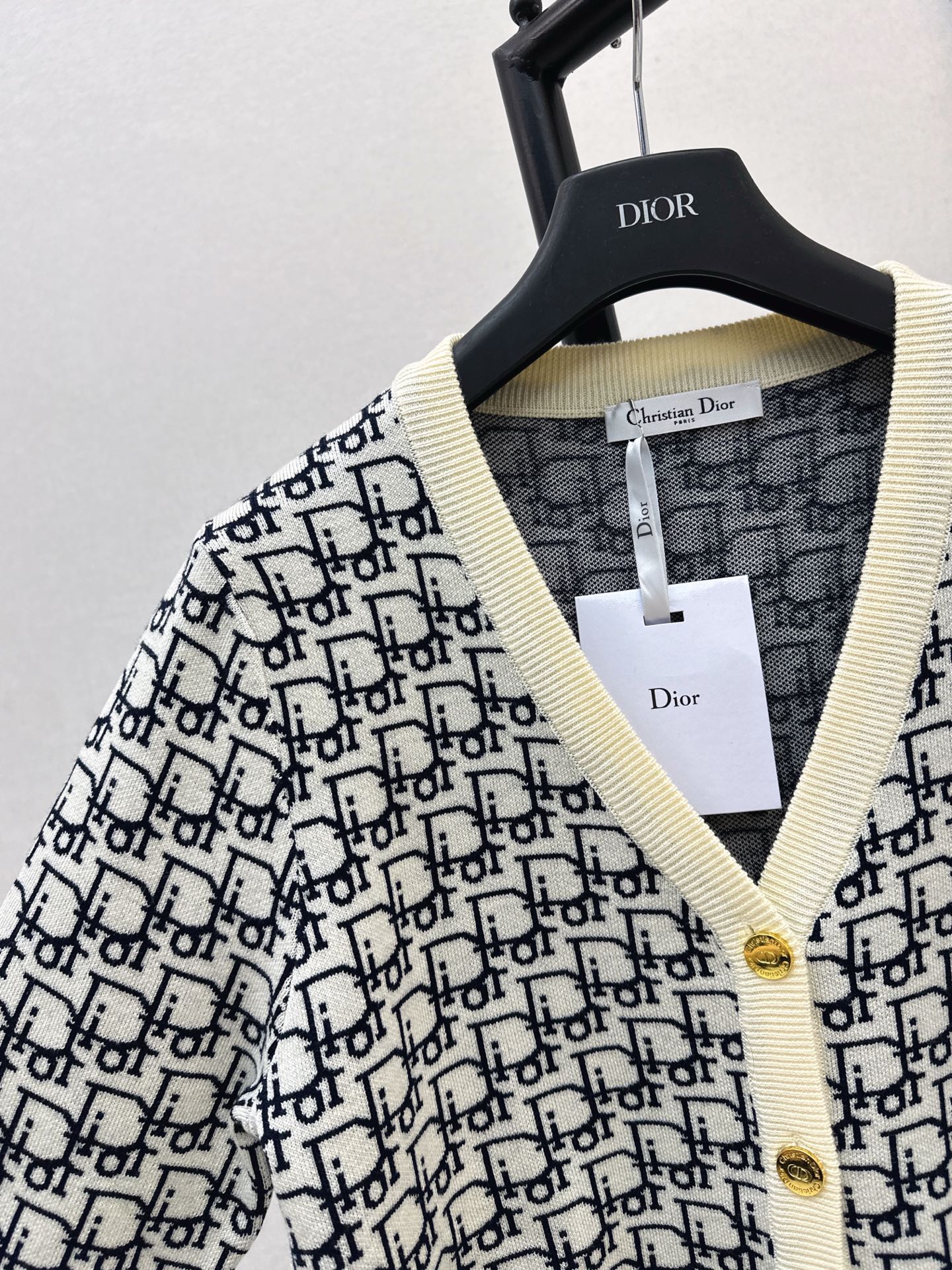 Classic monogram V-neck wool cardigan