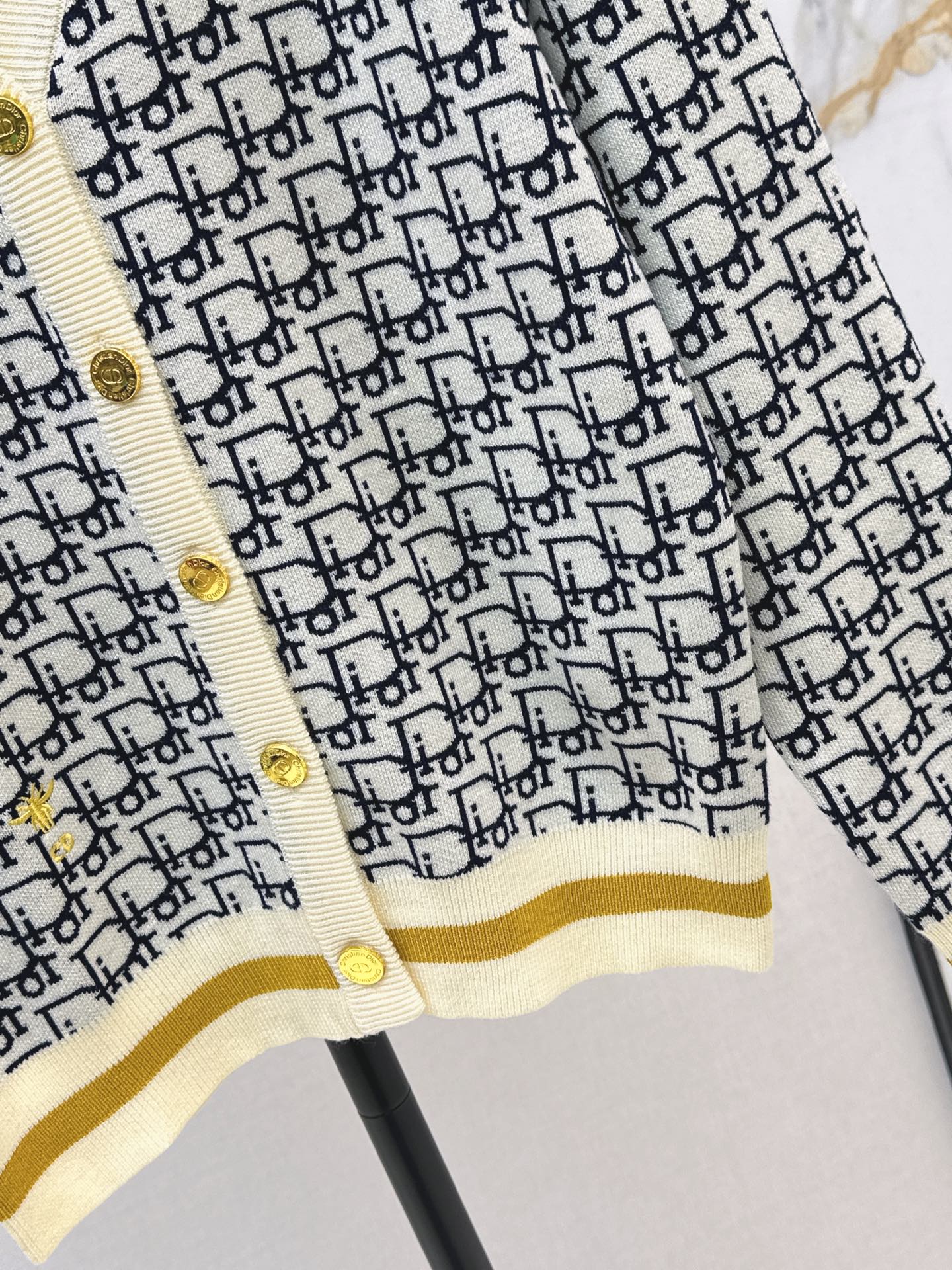 Classic monogram V-neck wool cardigan