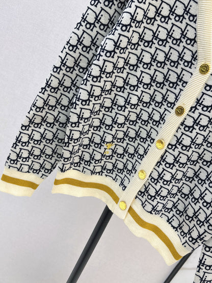 Classic monogram V-neck wool cardigan