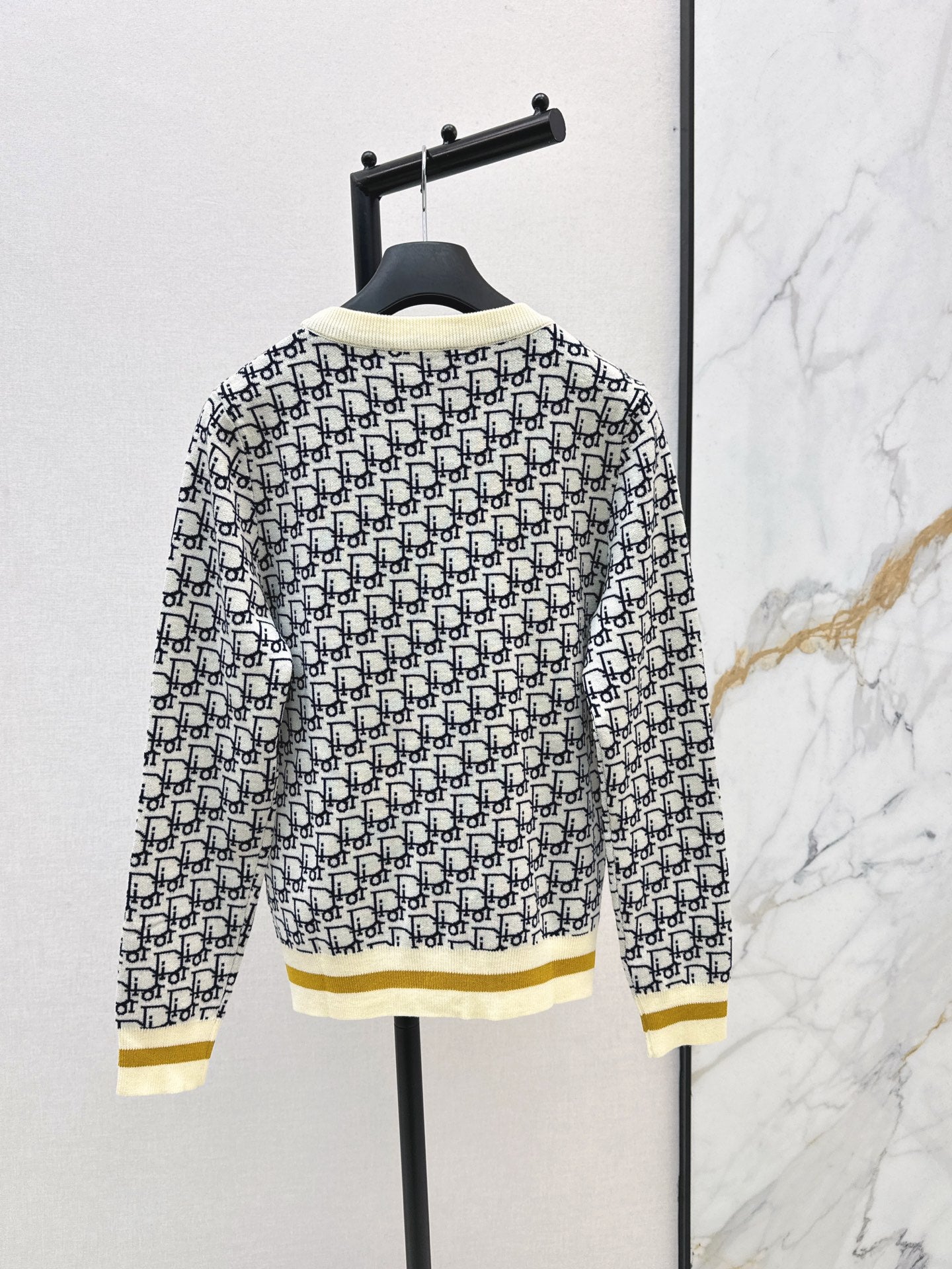 Classic monogram V-neck wool cardigan