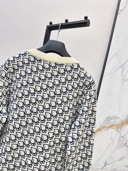 Classic monogram V-neck wool cardigan