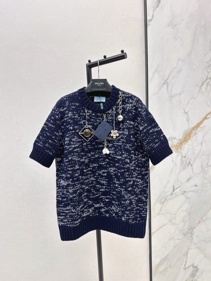 Chain Pendant Wool Short Sleeve