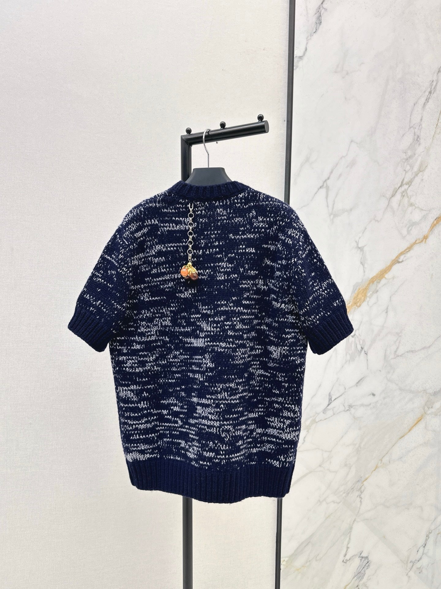 Chain Pendant Wool Short Sleeve
