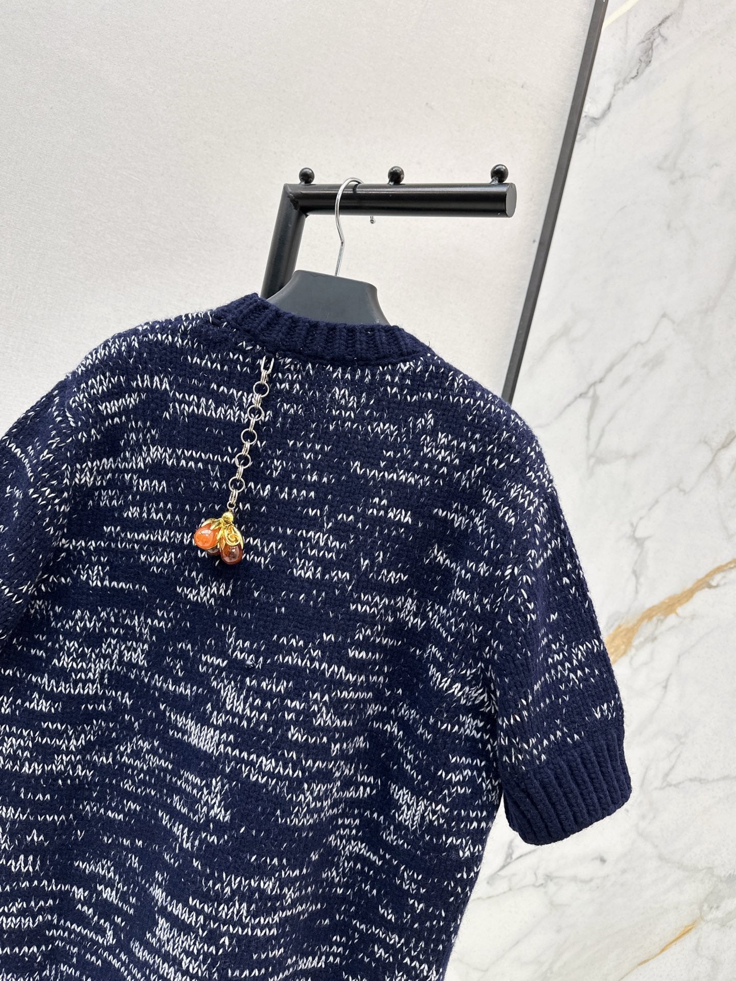 Chain Pendant Wool Short Sleeve