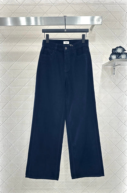 Corduroy wide-leg trousers
