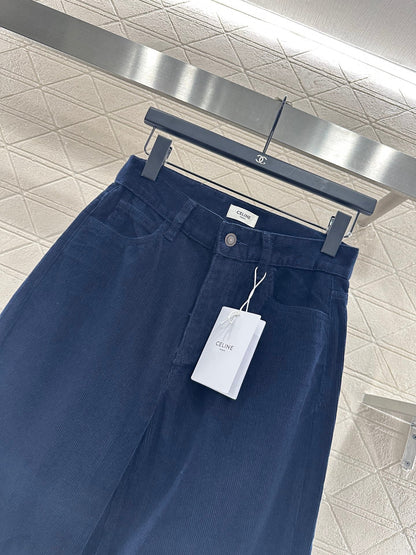 Corduroy wide-leg trousers