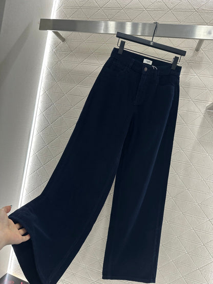 Corduroy wide-leg trousers