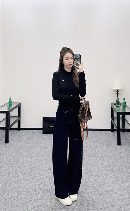 Corduroy wide-leg trousers