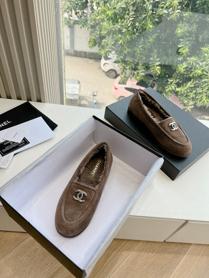 25fw new wool flat shoes