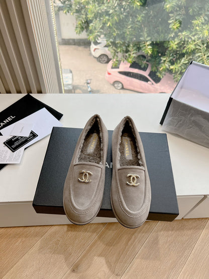 25fw new wool flat shoes