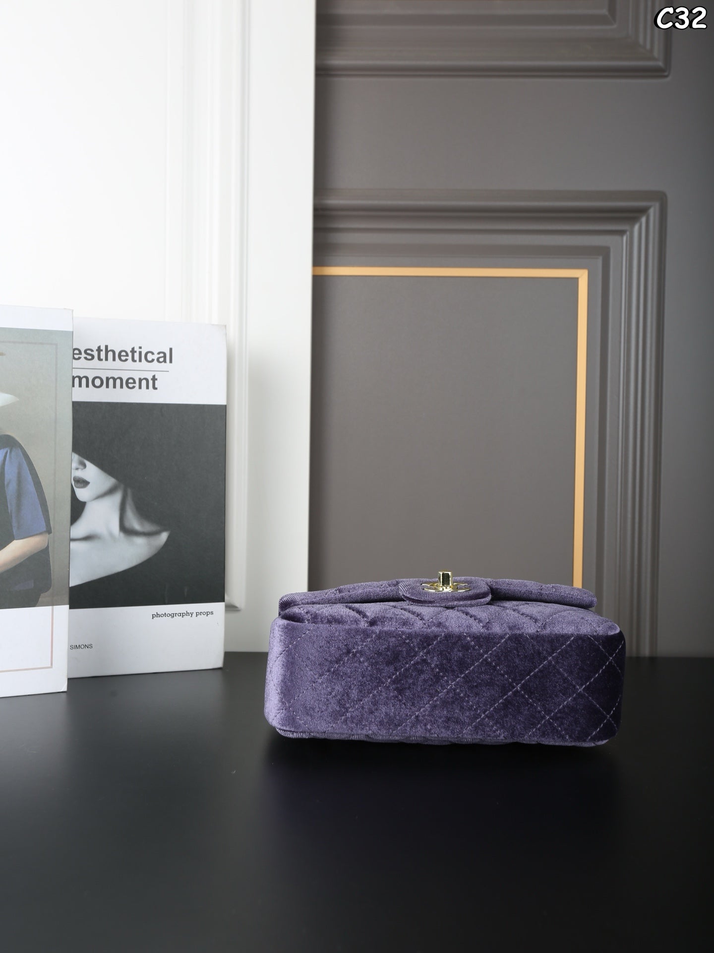 New velvet square fat man diamond chain bag