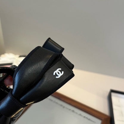 New leather bow  hair clip