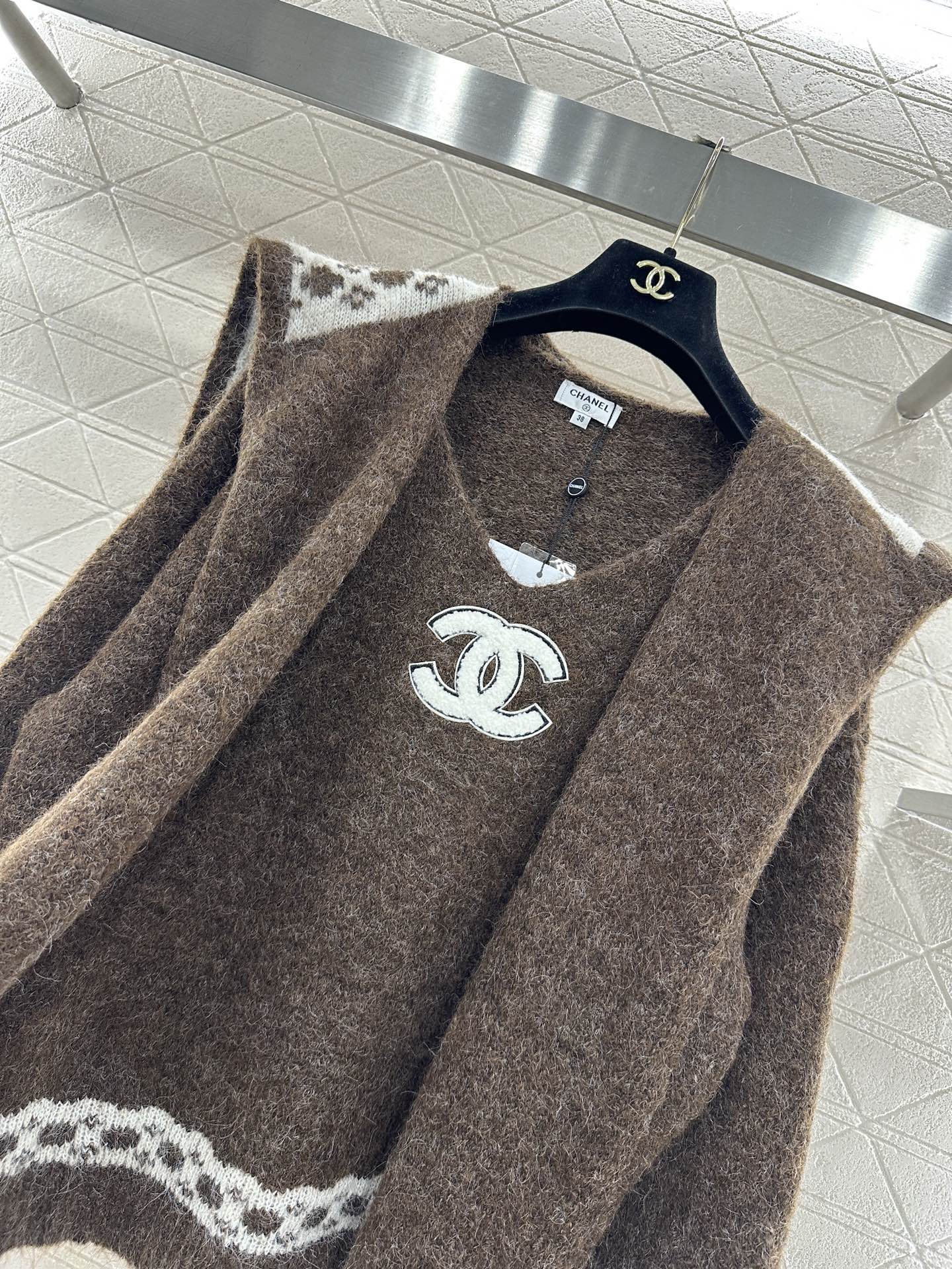 Shawl knitted wool sweater two-piece set