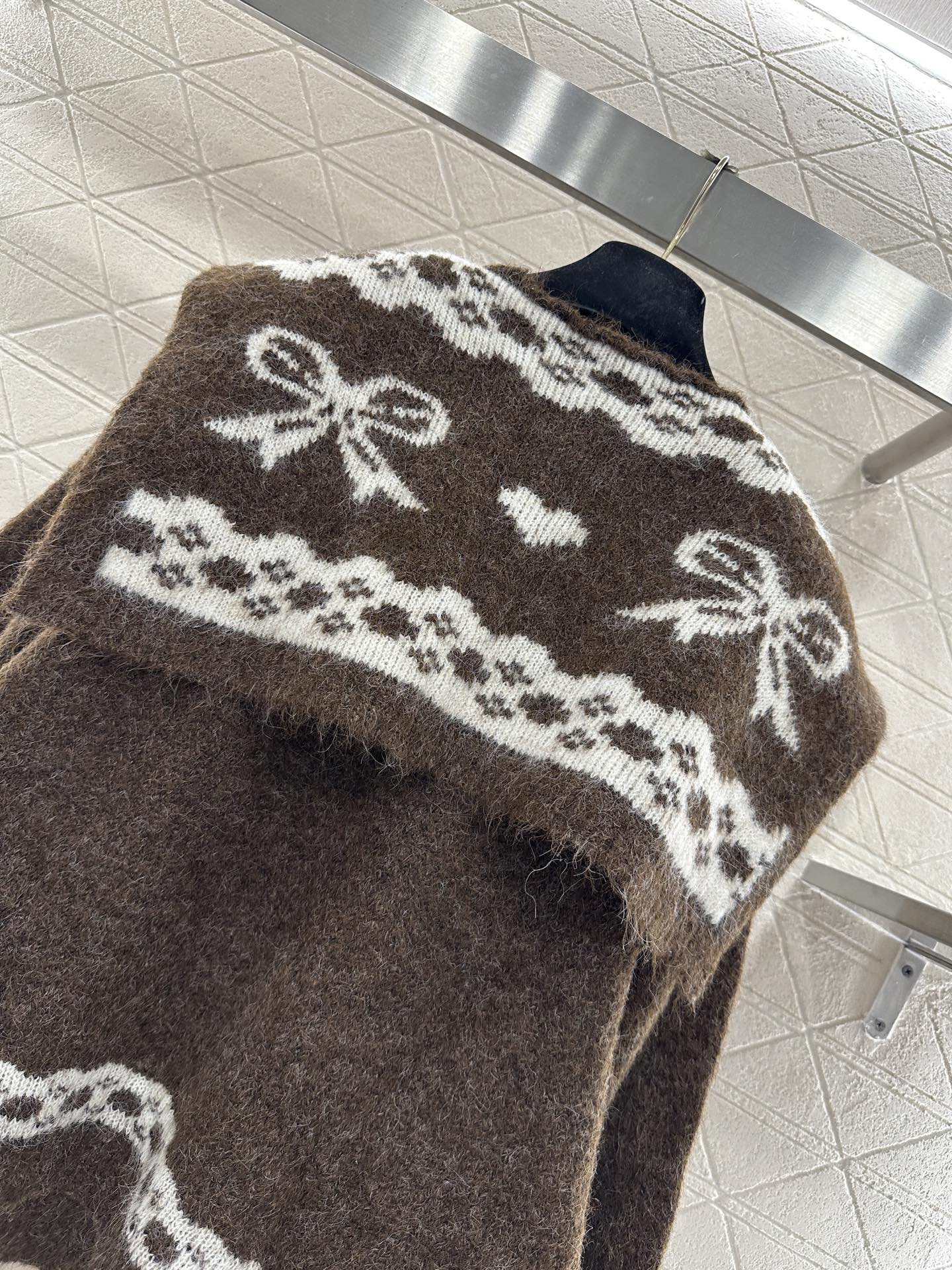 Shawl knitted wool sweater two-piece set