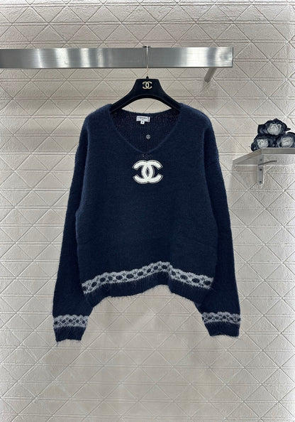 Shawl knitted wool sweater two-piece set