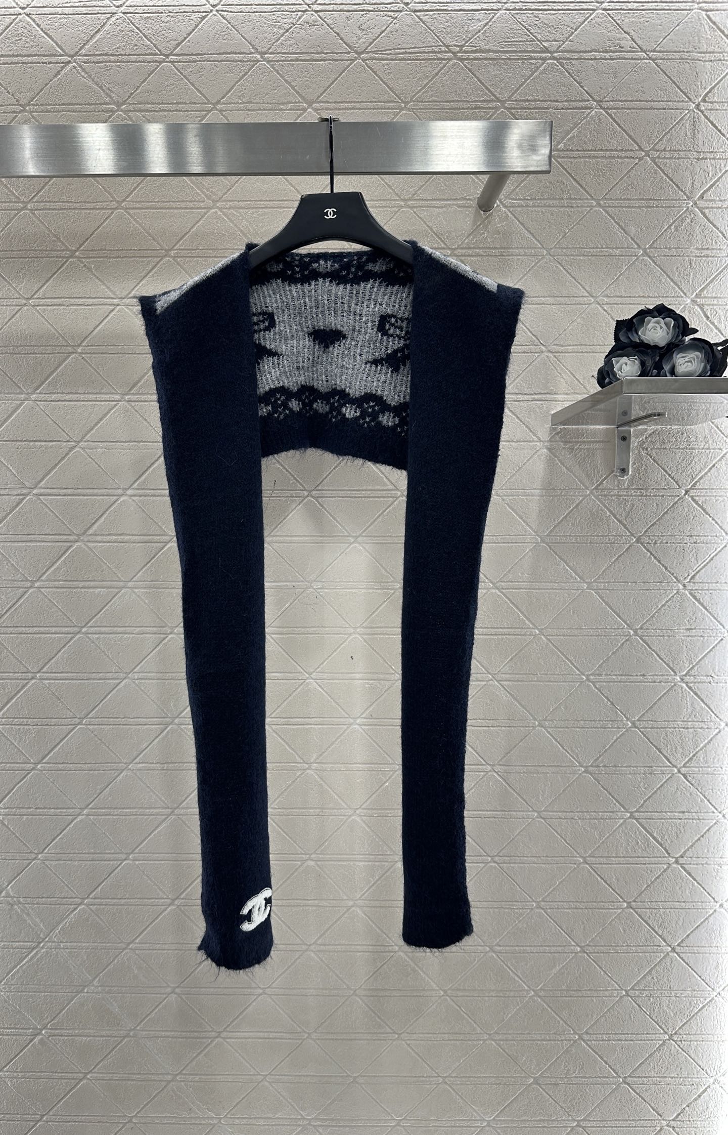 Shawl knitted wool sweater two-piece set