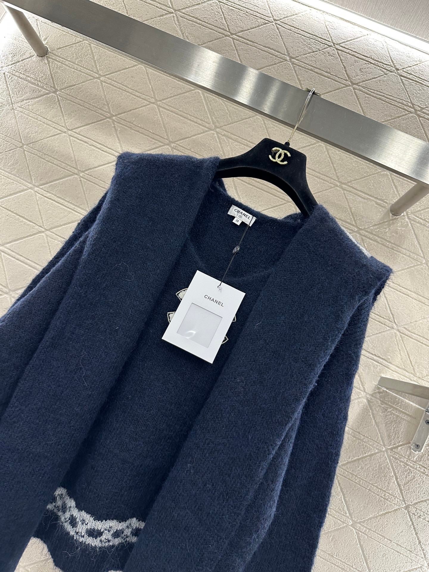 Shawl knitted wool sweater two-piece set