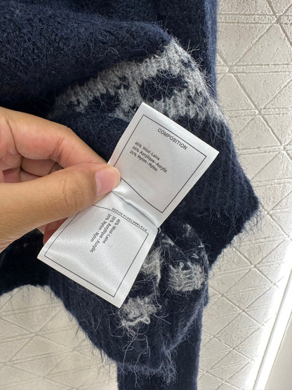 Shawl knitted wool sweater two-piece set