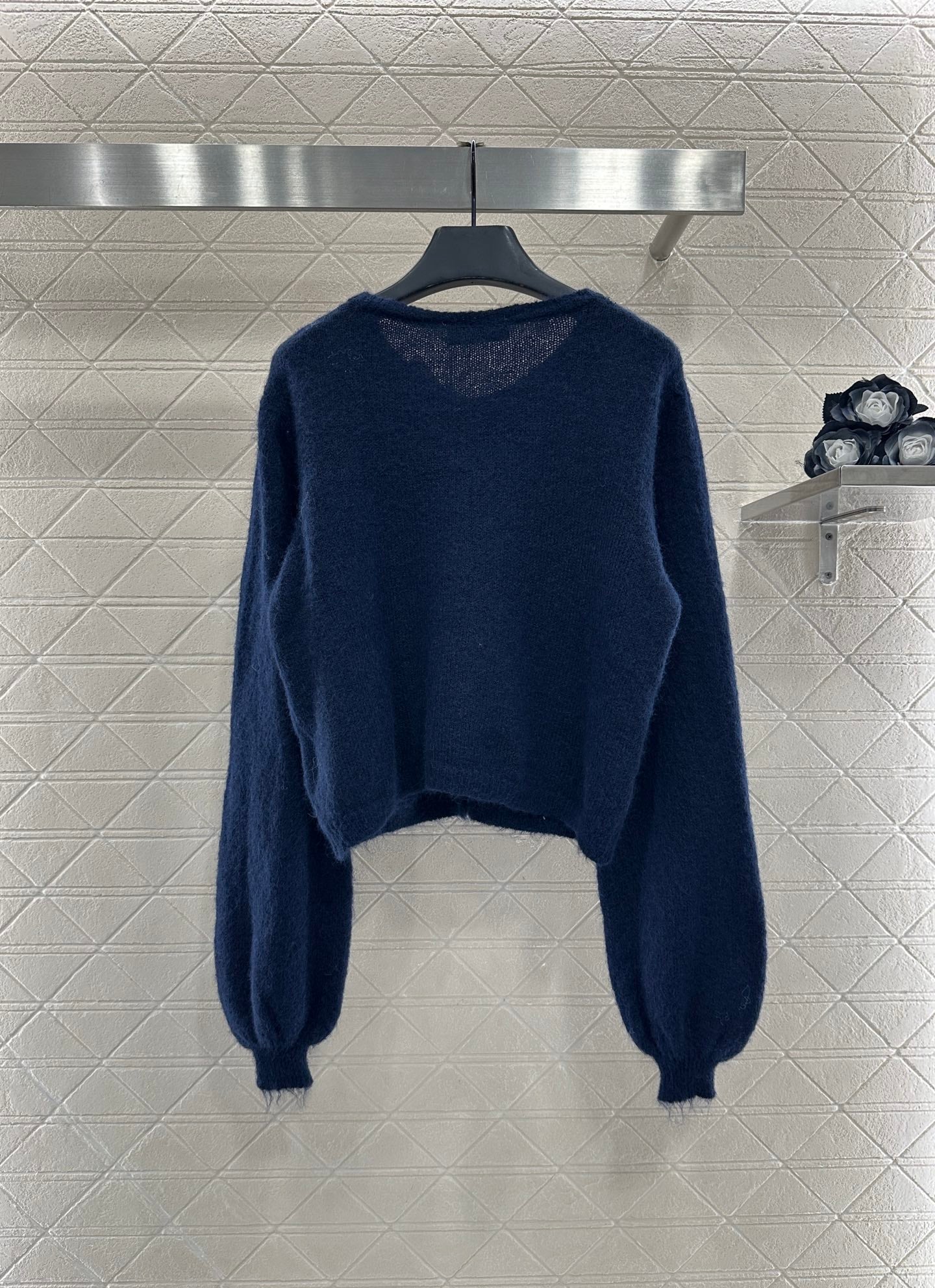 Rhinestone Beaded Knit wool Cardigan