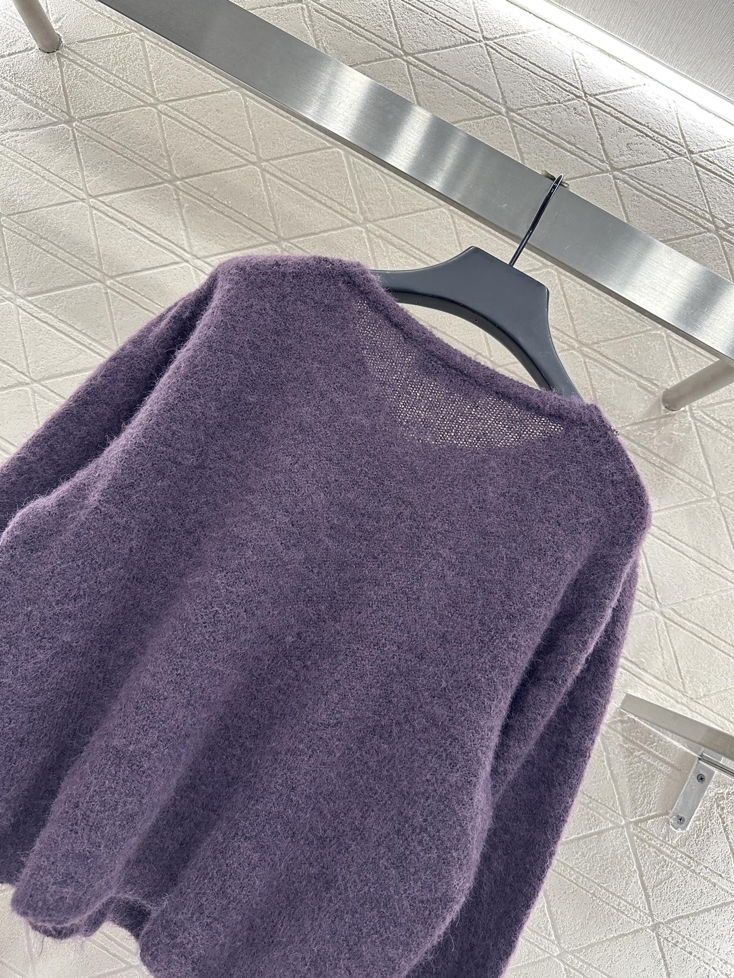 Rhinestone Beaded Knit wool Cardigan