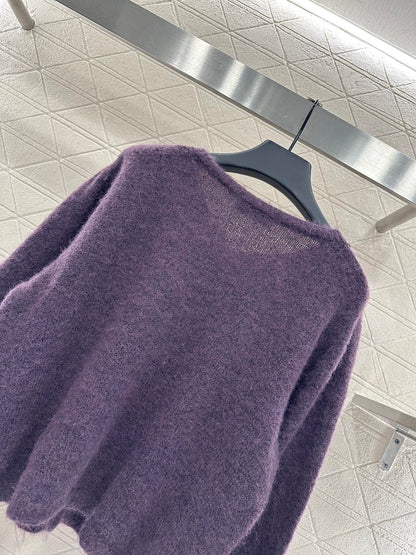 Rhinestone Beaded Knit wool Cardigan