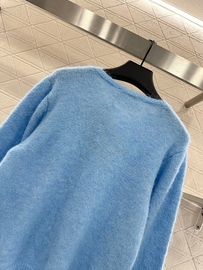 Rhinestone Beaded Knit wool Cardigan