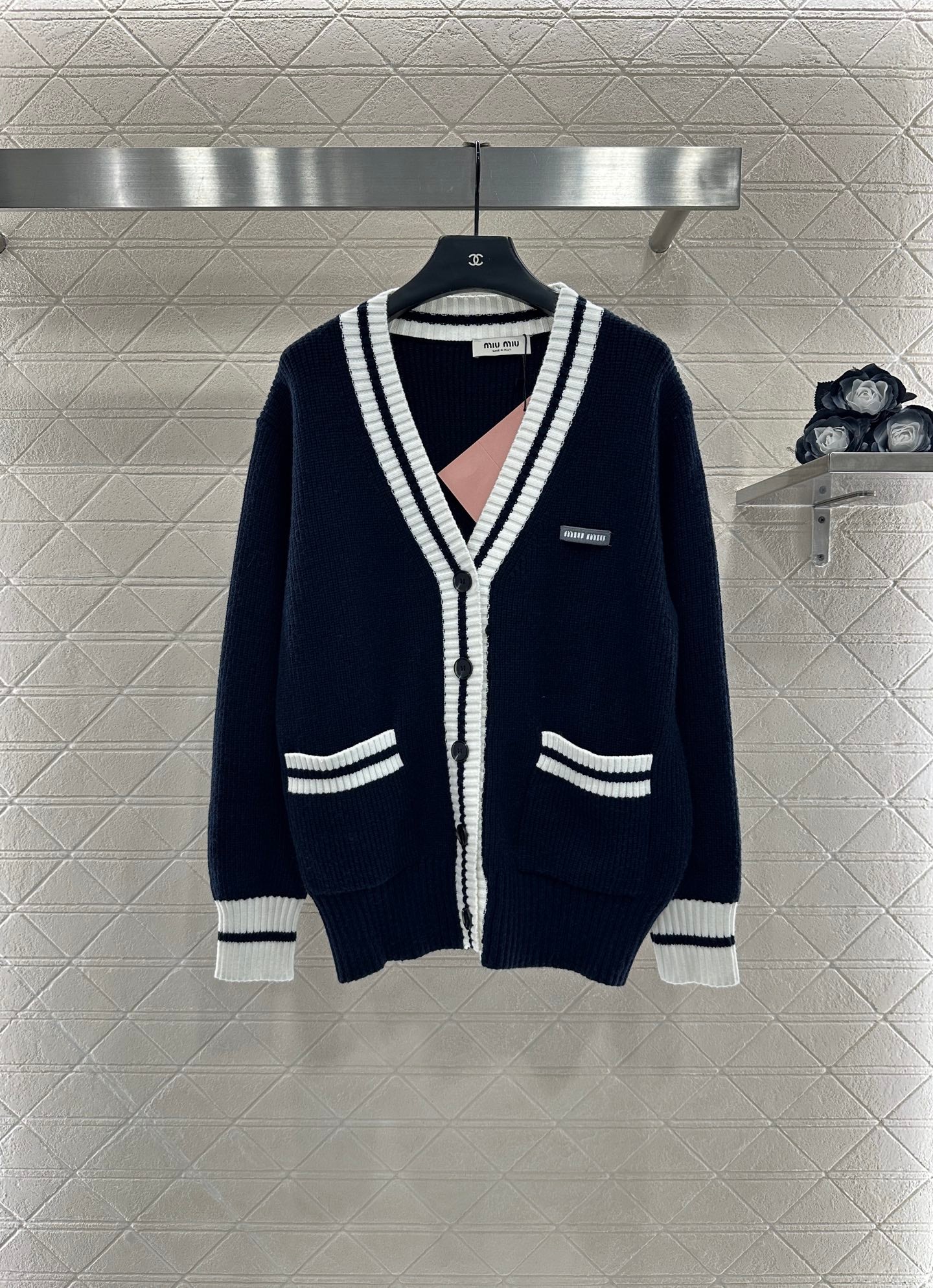 Loose knitted wool cardigan