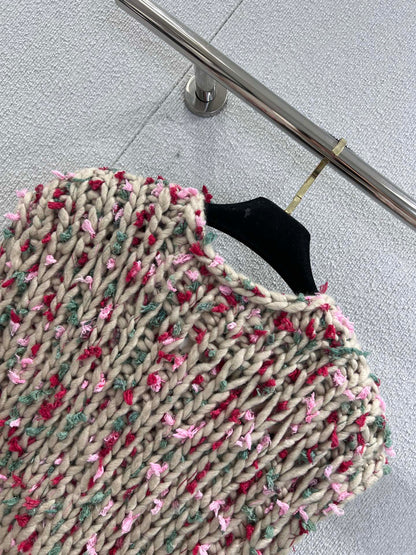 Vintage chunky needle three-button vest