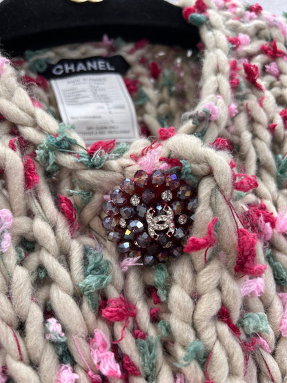 Vintage chunky needle three-button vest