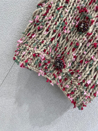 Vintage chunky needle three-button vest