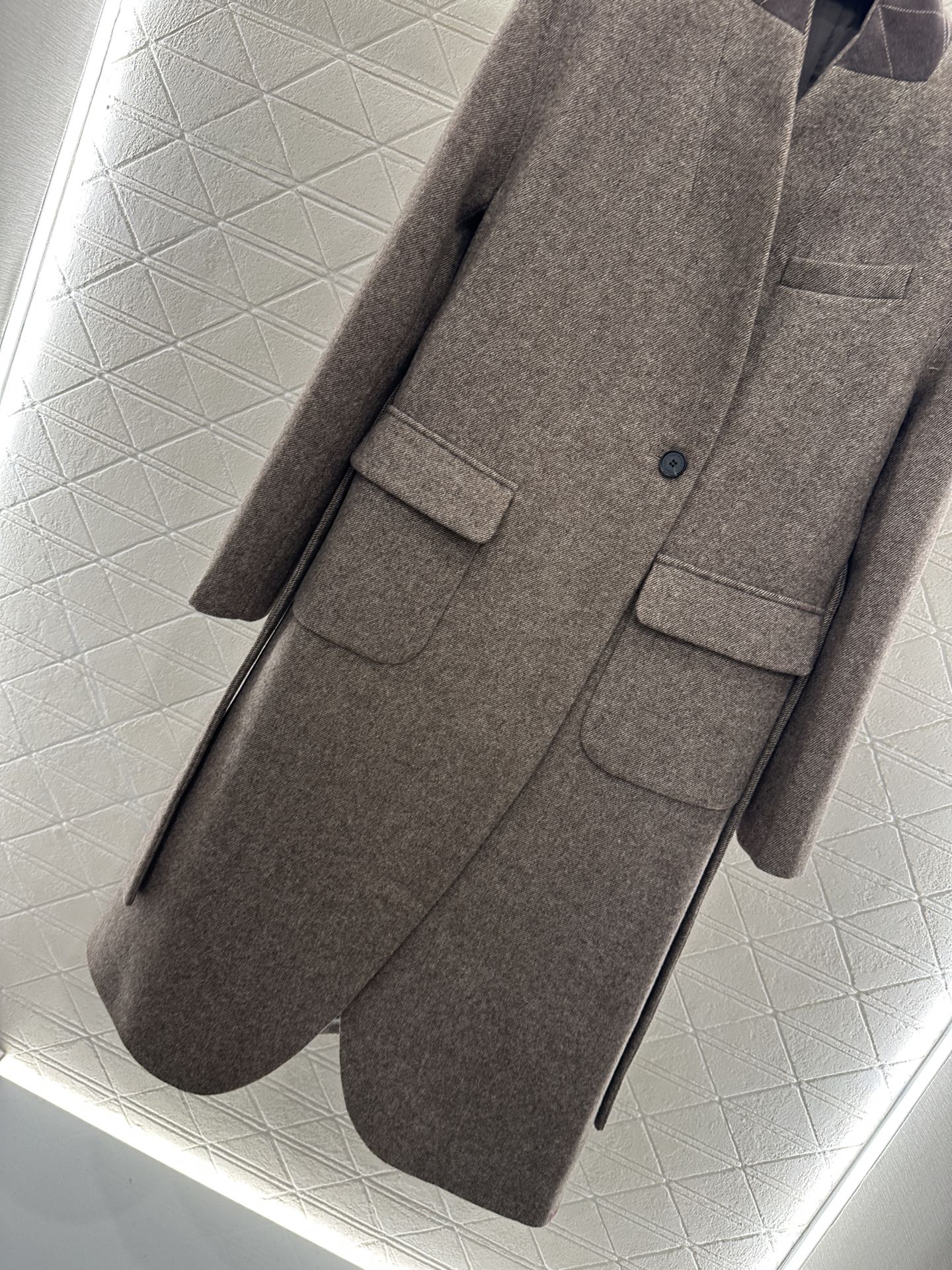 Belted long wool coat