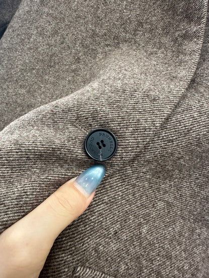 Belted long wool coat