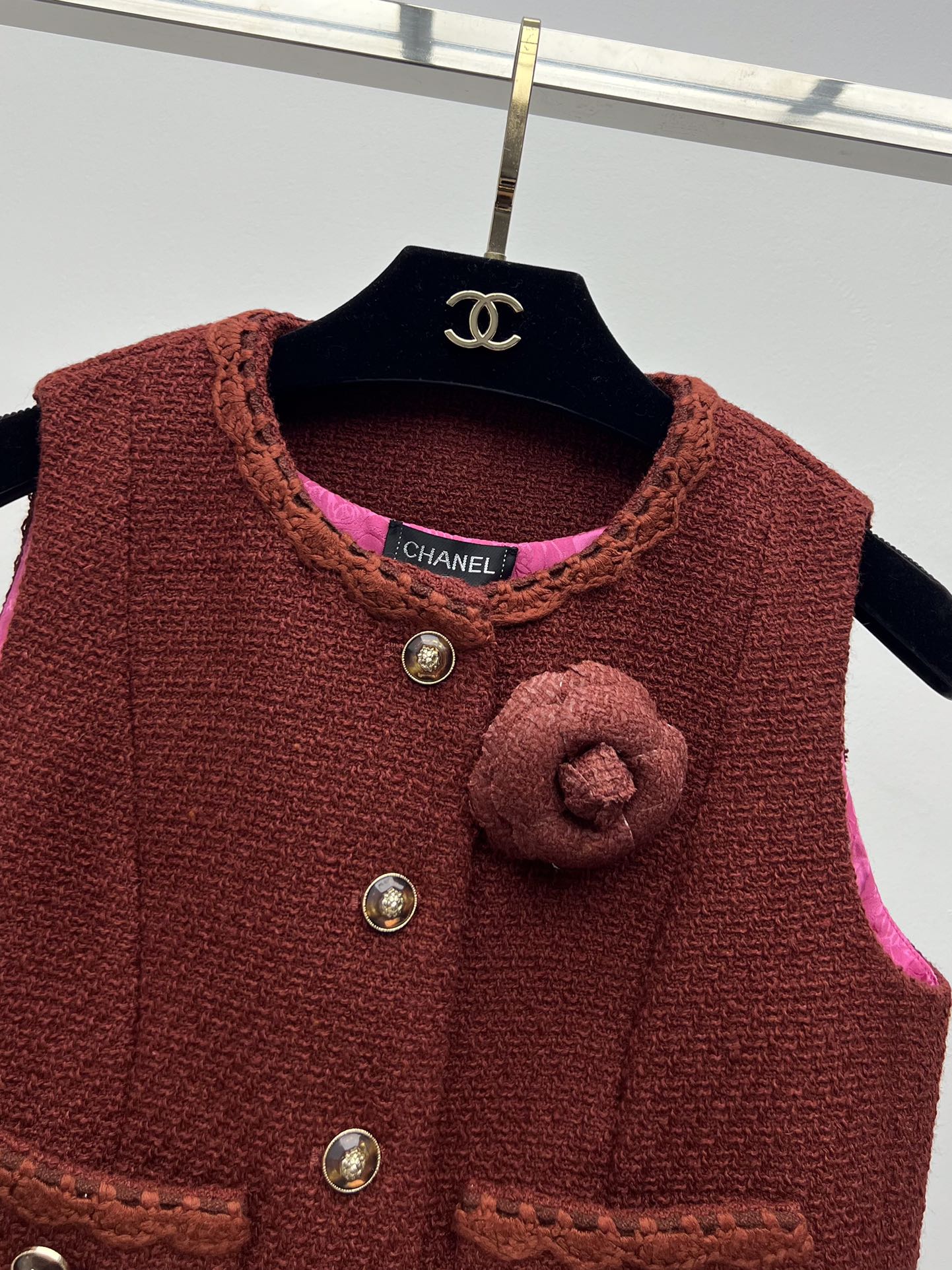 Retro Caramel Tweed Vest + Skirt Set (Advanced Hand-Spun Series)