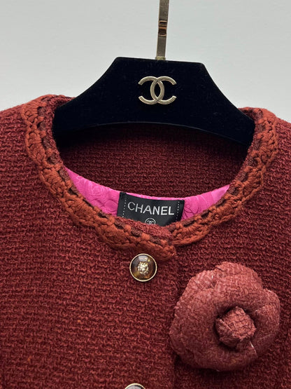 Retro Caramel Tweed Vest + Skirt Set (Advanced Hand-Spun Series)