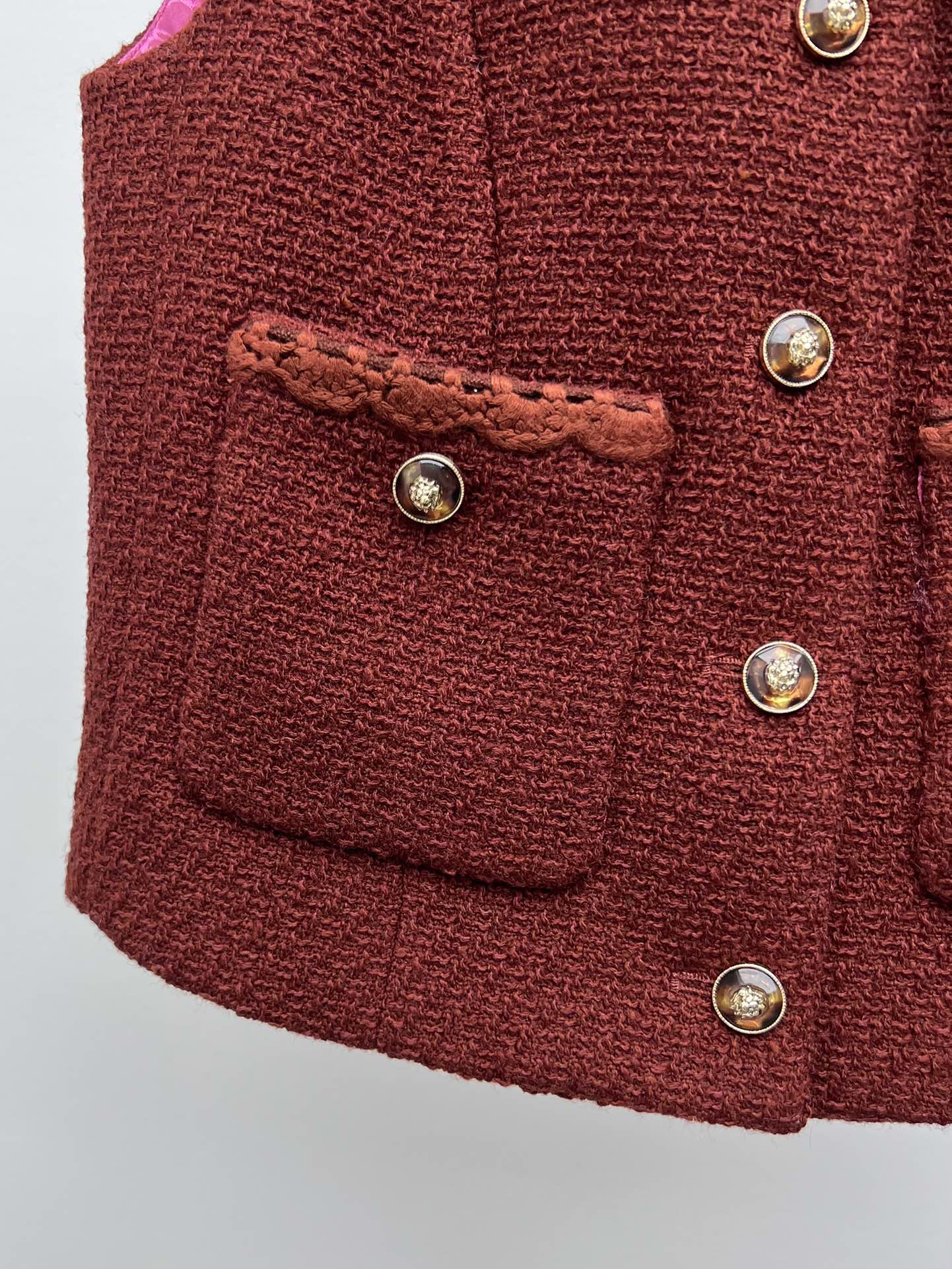 Retro Caramel Tweed Vest + Skirt Set (Advanced Hand-Spun Series)