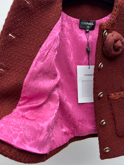 Retro Caramel Tweed Vest + Skirt Set (Advanced Hand-Spun Series)