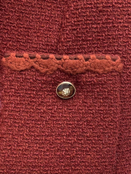 Retro Caramel Tweed Vest + Skirt Set (Advanced Hand-Spun Series)