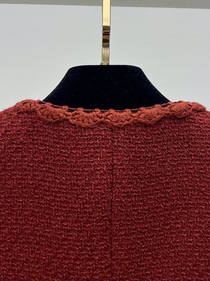 Retro Caramel Tweed Vest + Skirt Set (Advanced Hand-Spun Series)