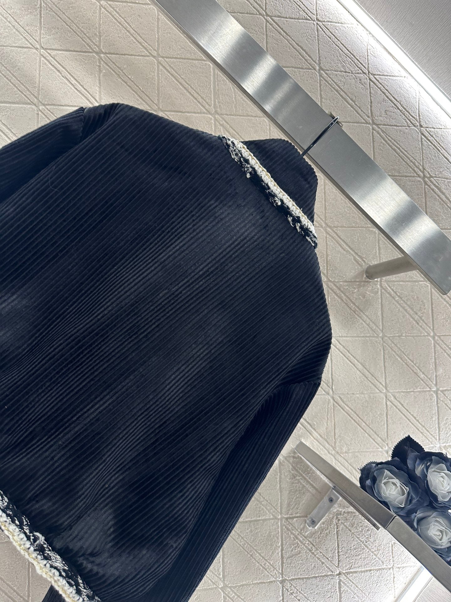 25fw new contrast color binding corduroy jacket