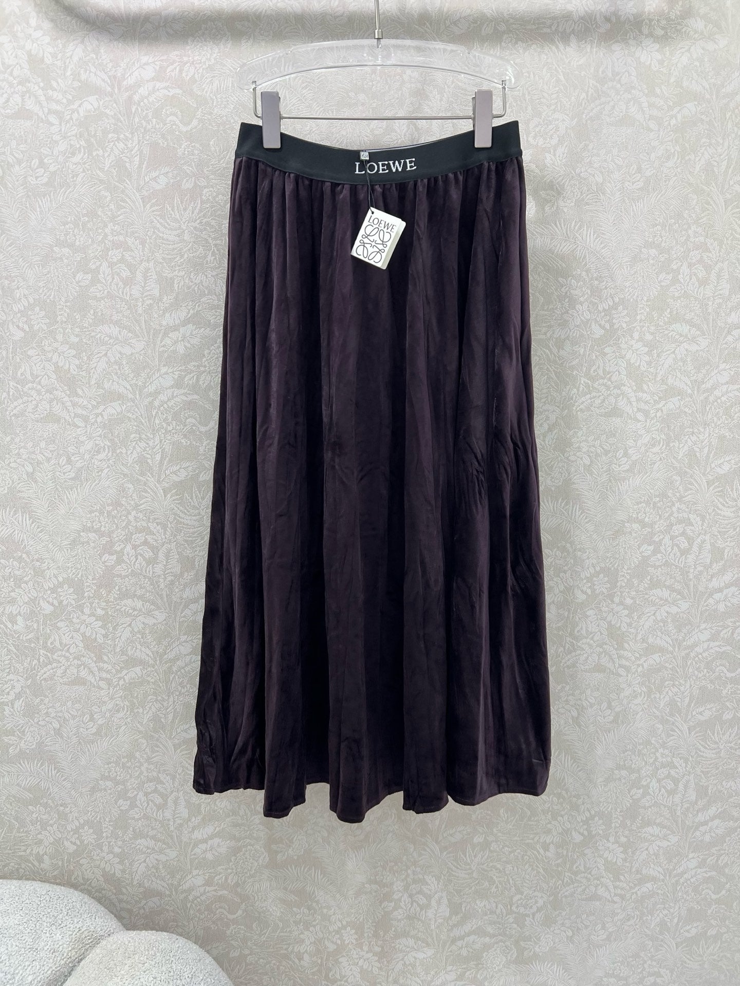 25fw new pleated velvet skirt