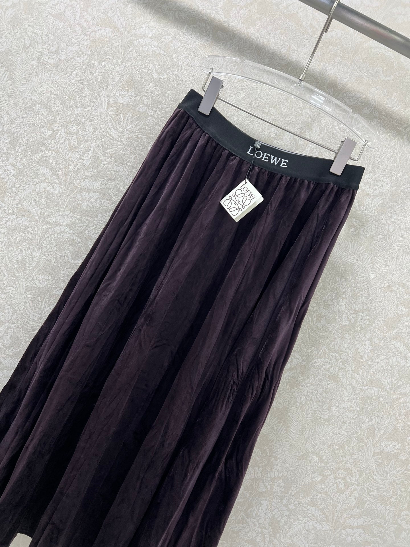 25fw new pleated velvet skirt