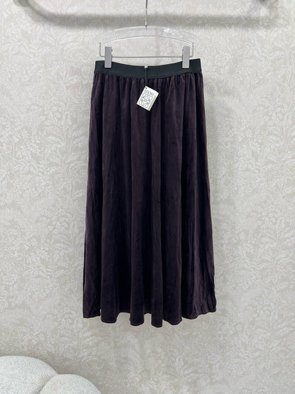 25fw new pleated velvet skirt