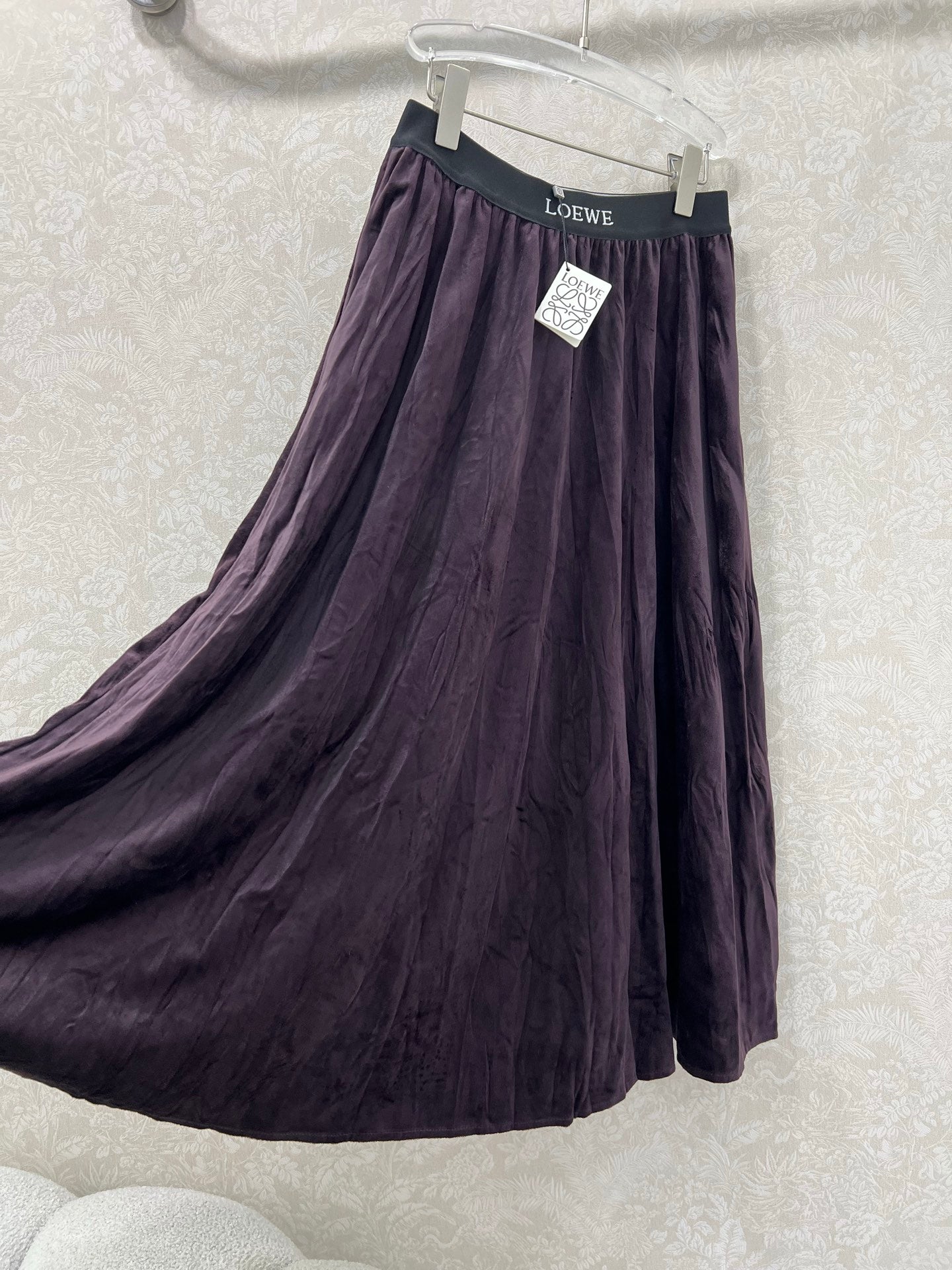 25fw new pleated velvet skirt