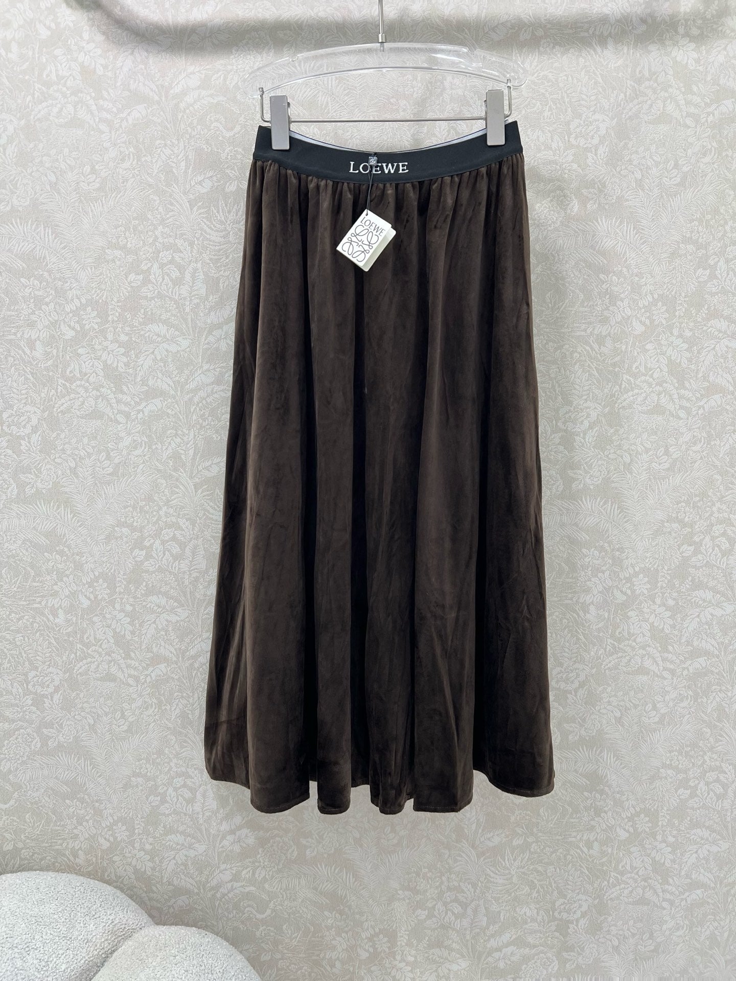 25fw new pleated velvet skirt