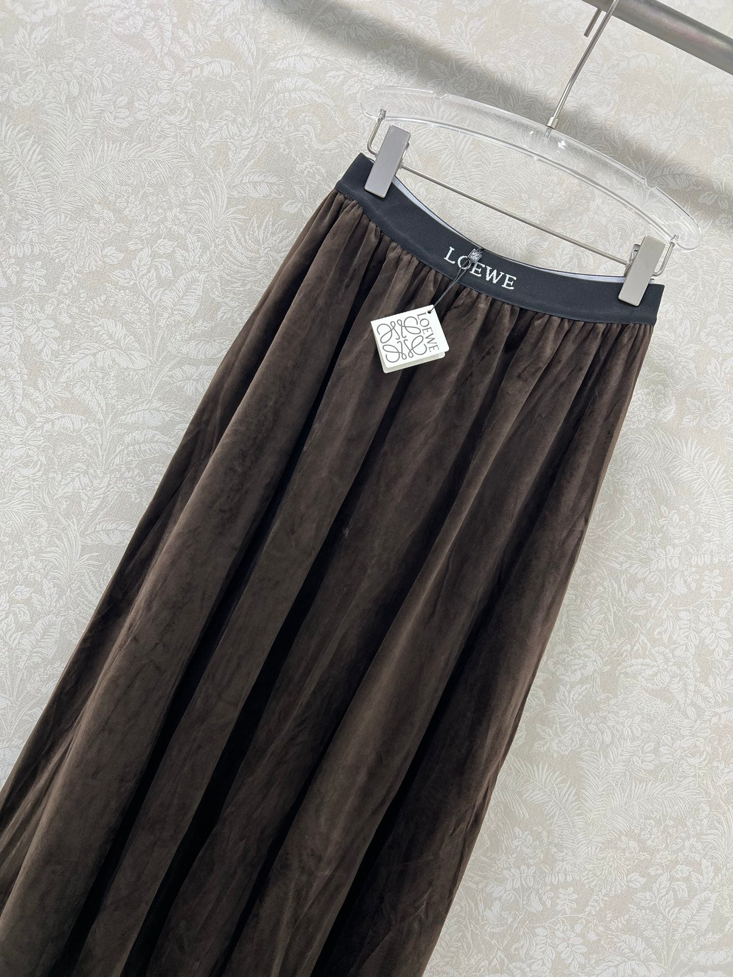 25fw new pleated velvet skirt