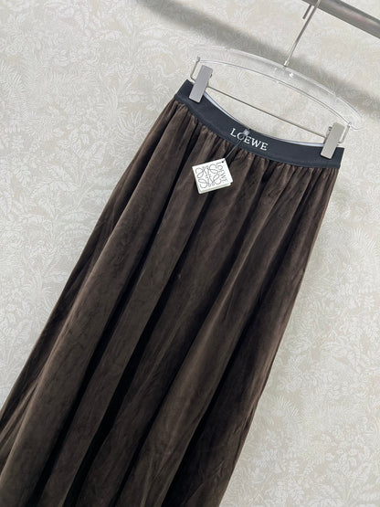 25fw new pleated velvet skirt