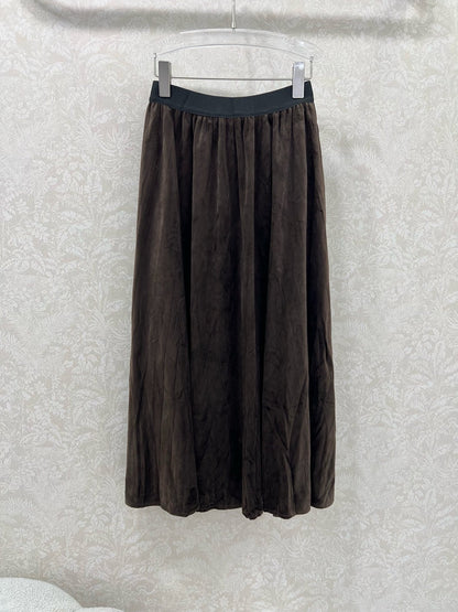 25fw new pleated velvet skirt