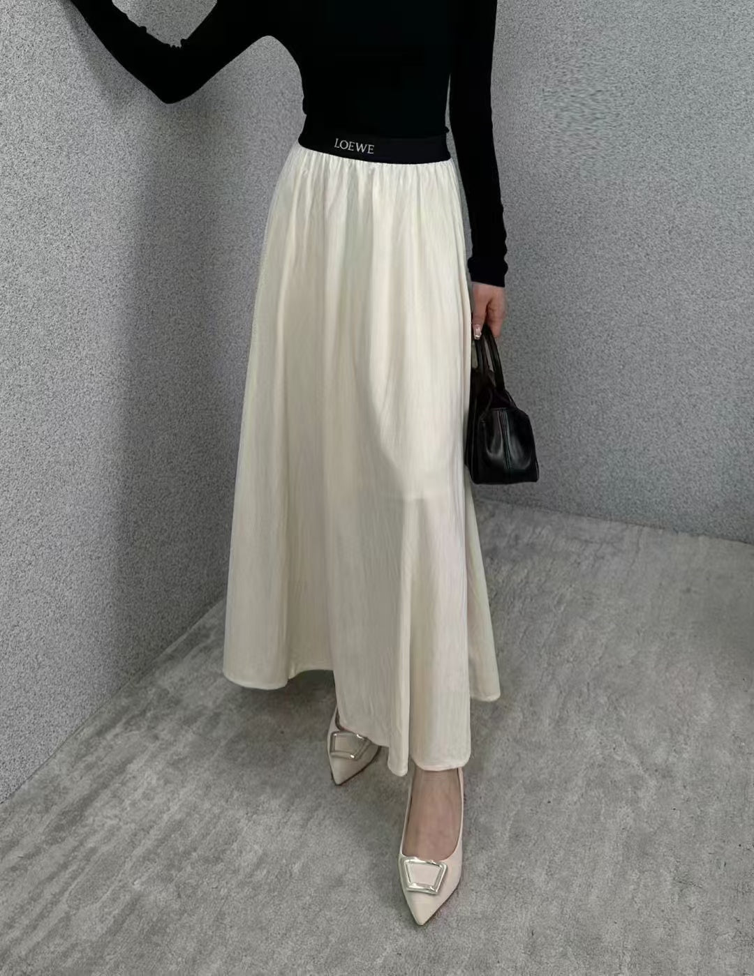 25fw new pleated velvet skirt