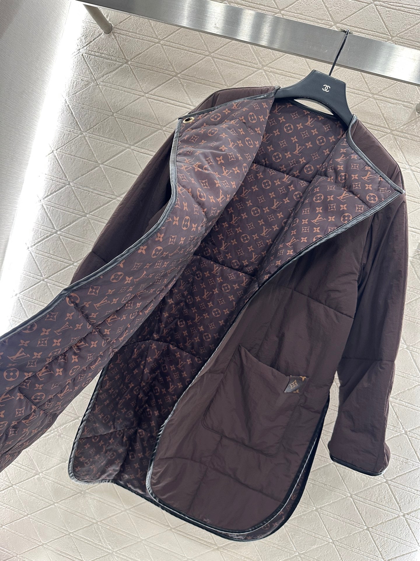 25fw new round neck oblique lapel cotton jacket