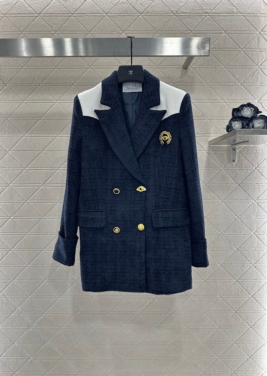 25fw new brooch contrast color suit jacket